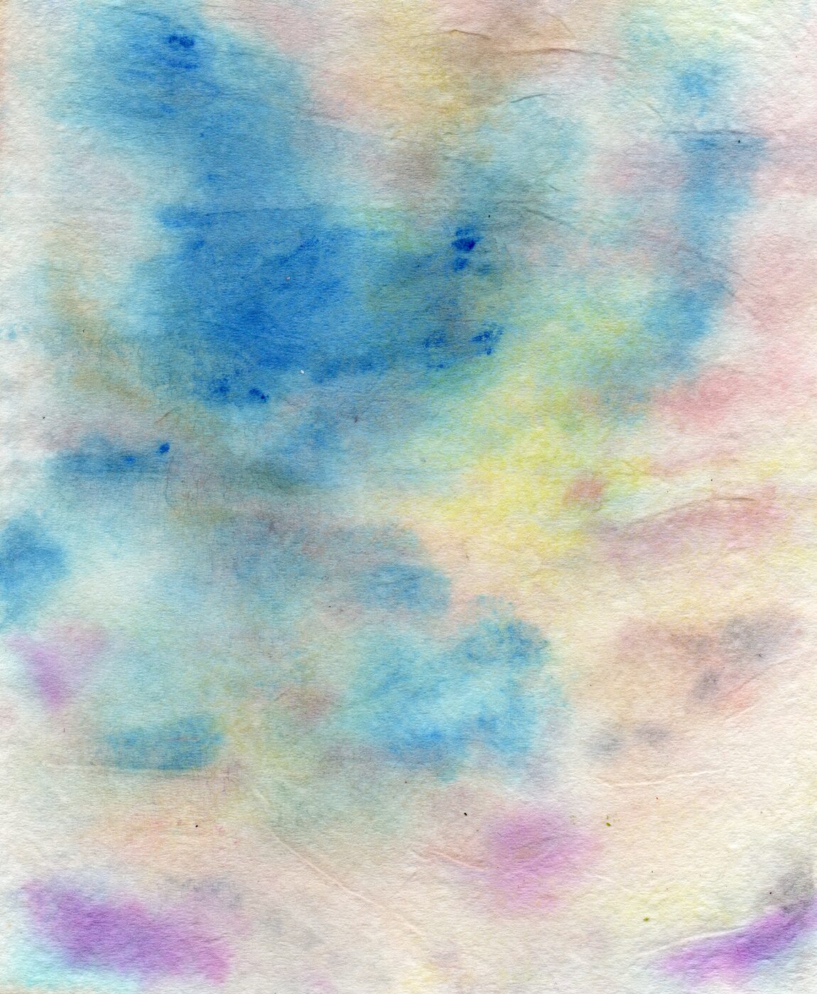 Watercolour on textured paper. Warm and cool tones in atmospheric balance.