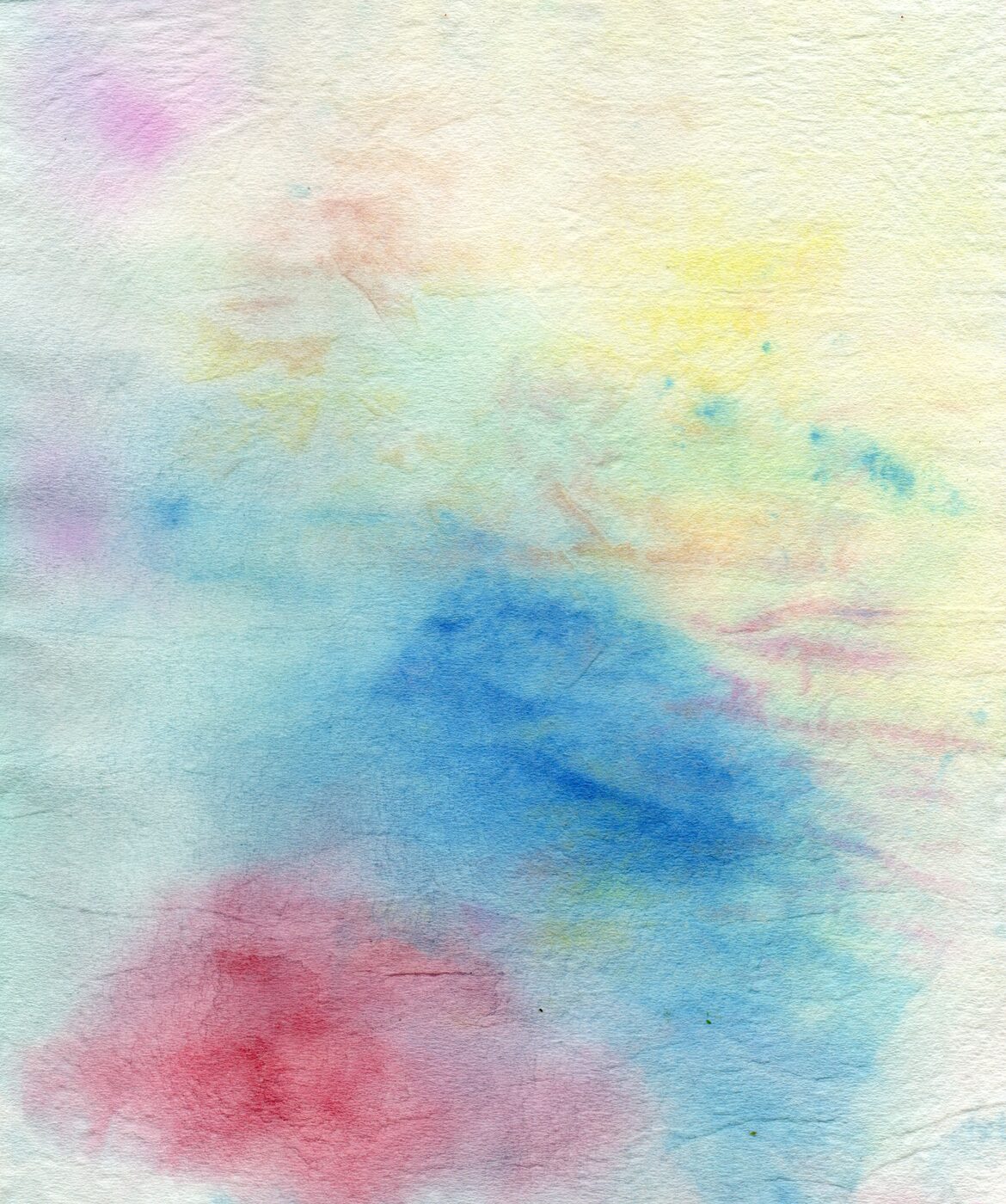 Watercolour on textured paper. Complex layering of transparent colour washes.